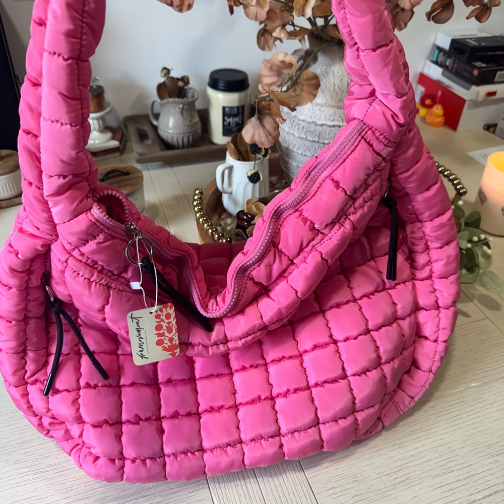 FP Movement by Free People Pink Quilted Hobo Bag